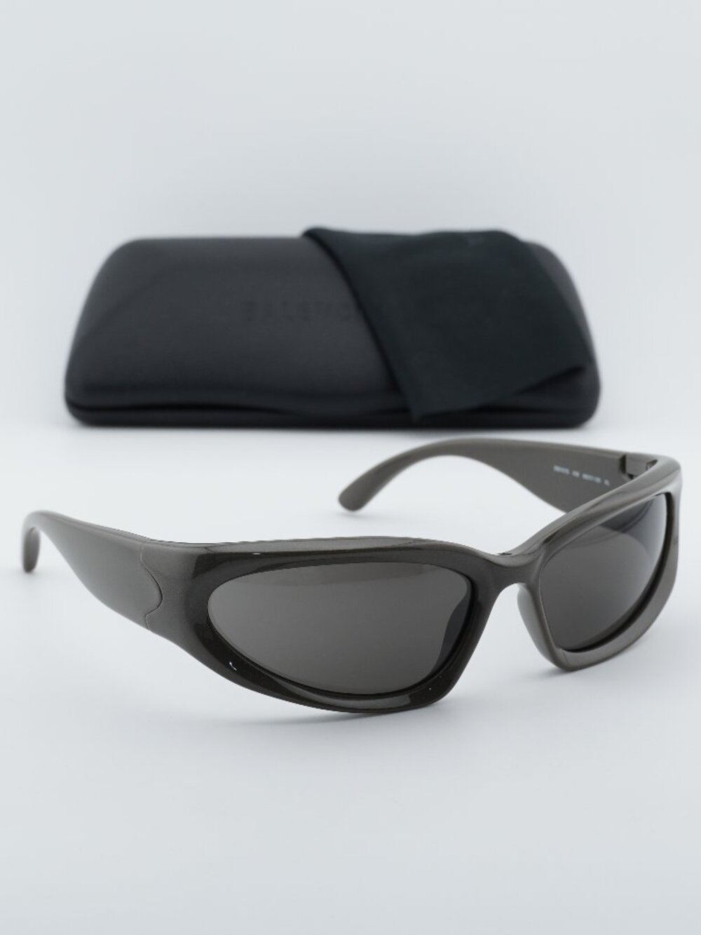 Balenciaga BB0157S 008 Geometric Sport Sunglasses - Grey / Grey - Picture 9 of 11